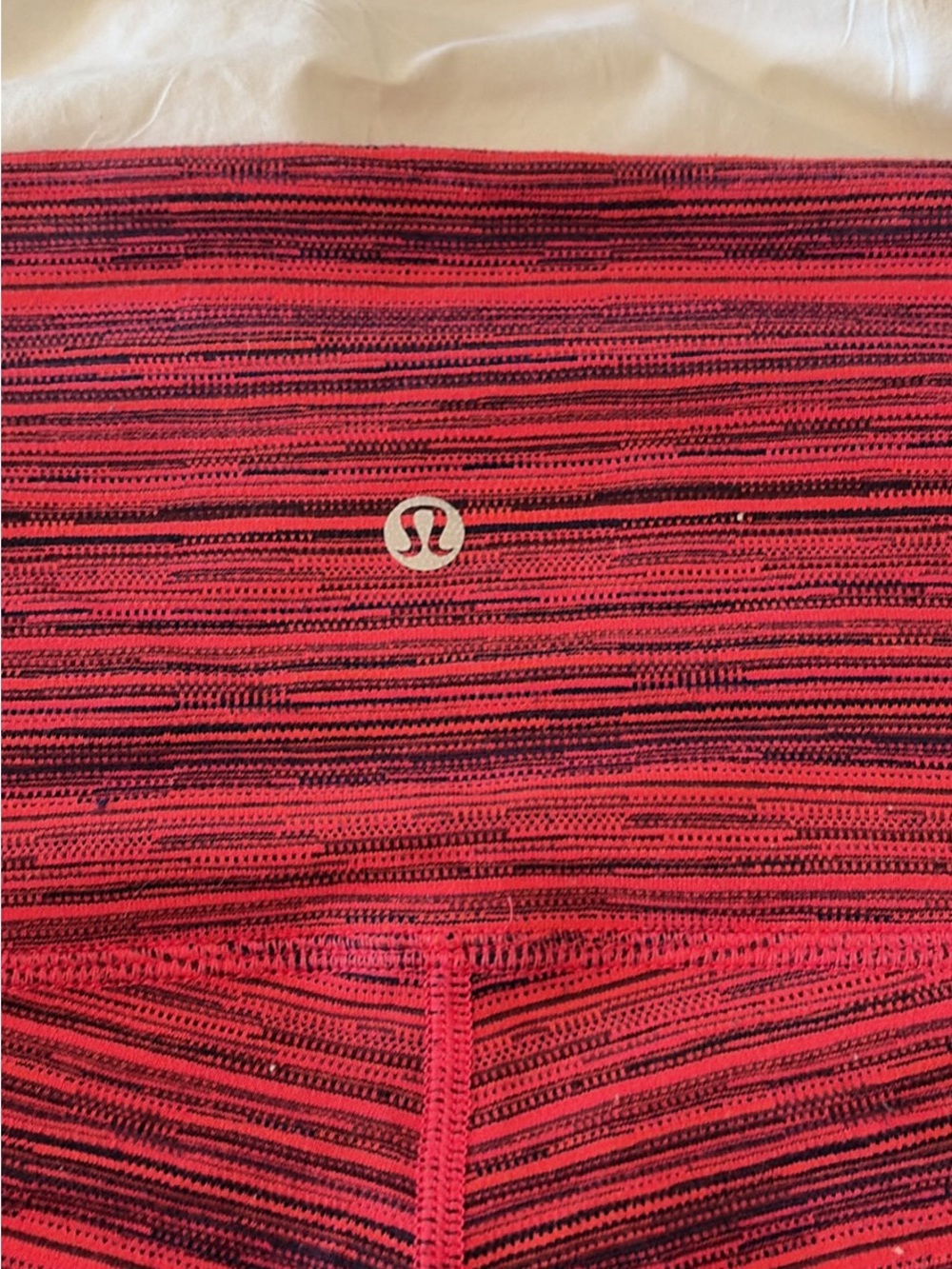 lululemon athletica Pink and Black Striped Leggings